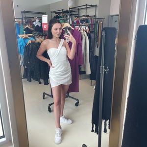 White One Shoulder Mini Dress